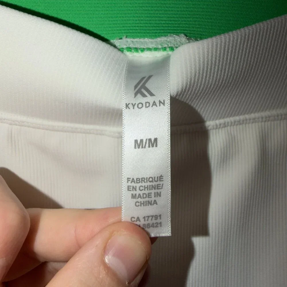 Kyodan White Athletic Skort Skirt Green Waistband Women’s Size M Activewear - Picture 3 of 5